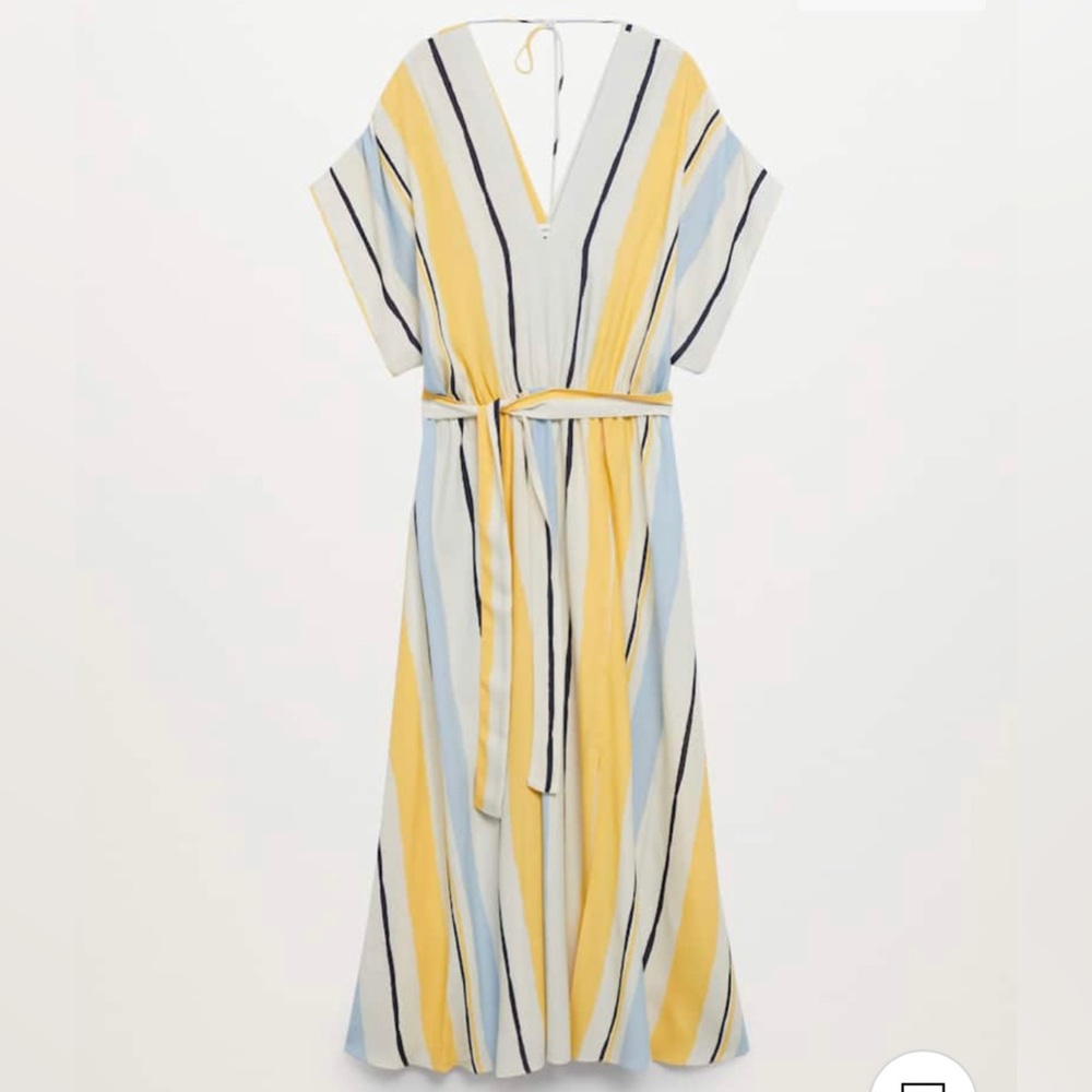 Mango Striped Belted Dress